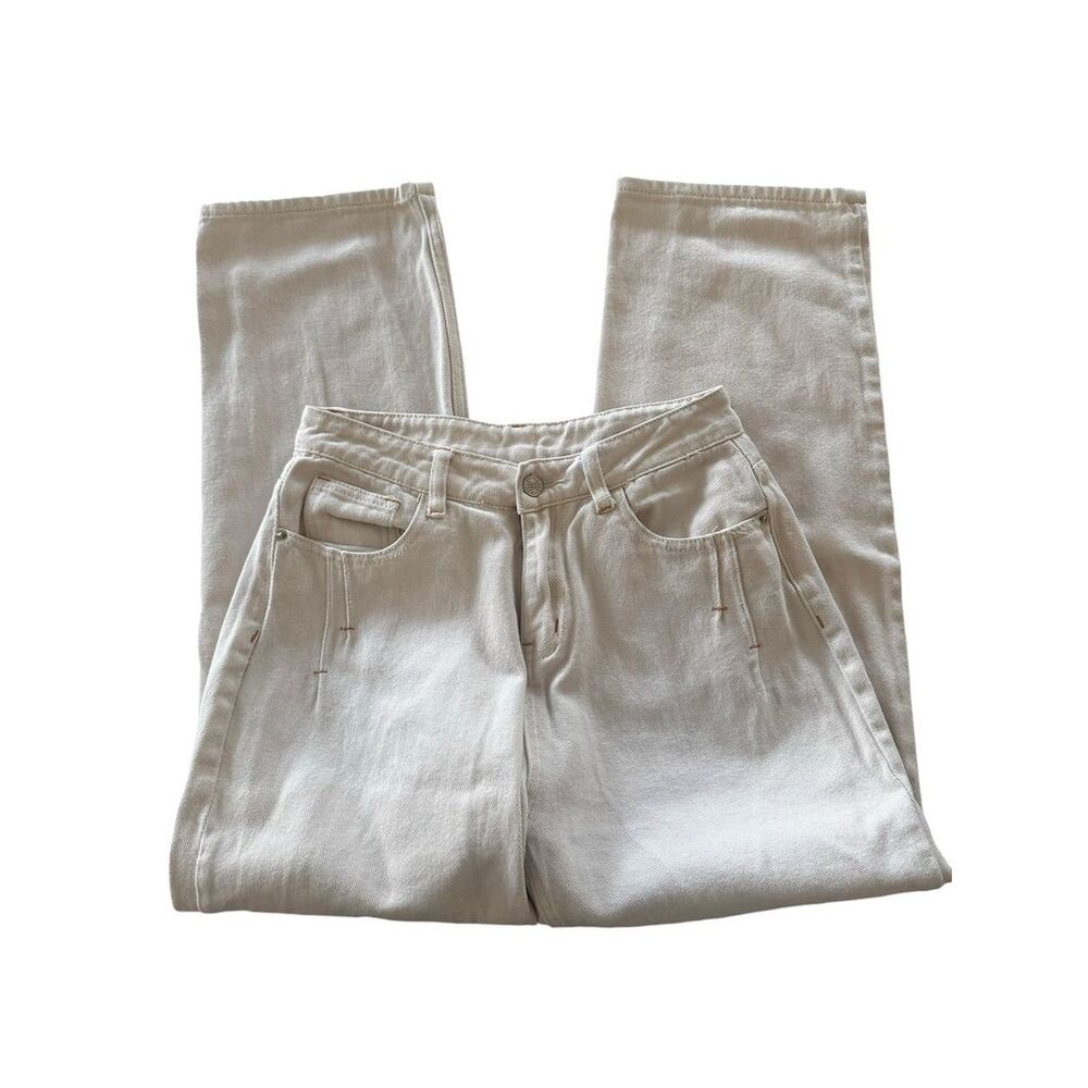 Dazy Women's Boyfriend Fit Jeans Cream Color Size Small